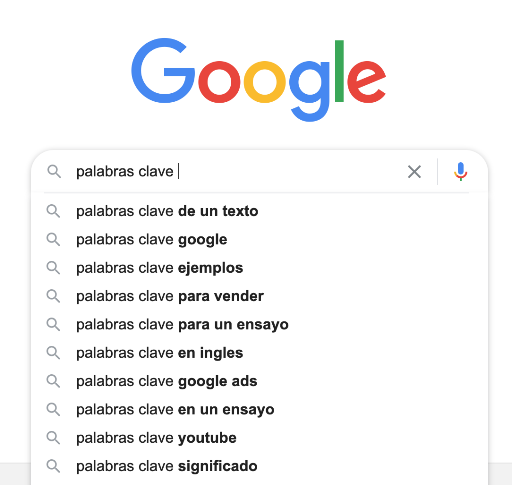 Sugerencias de Google