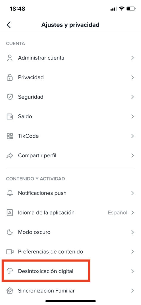 TikTok Desintoxicacion